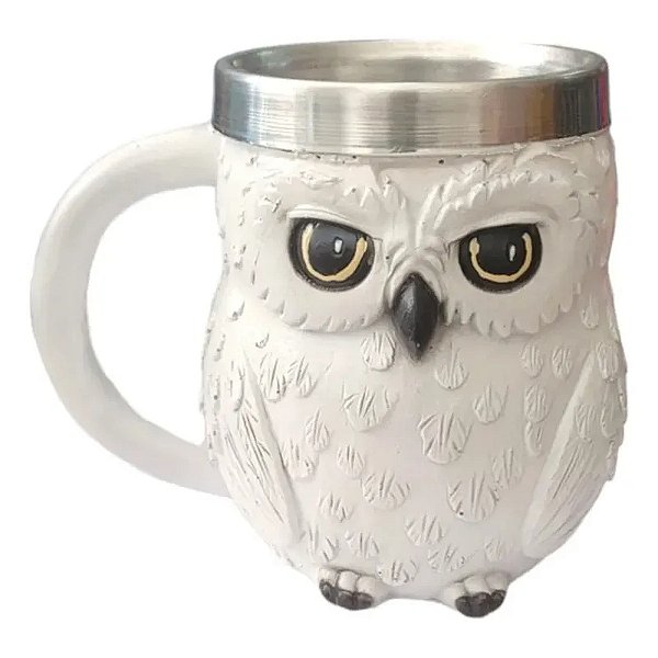 Caneca Copo 3D Edwiges Coruja Harry Potter Resina Geek Colecionável