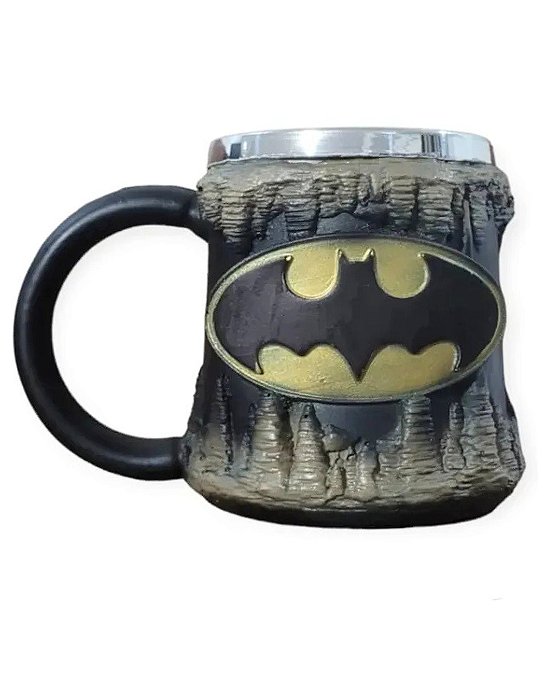 Caneca Copo 3D Batcaverna Batman Resina Geek Colecionável