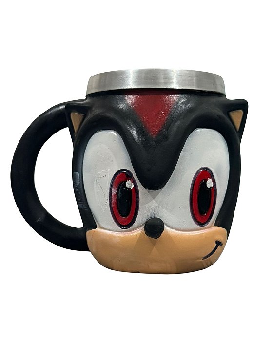 Caneca Copo 3D Sonic Shadow Resina Gamer Geek Colecionável