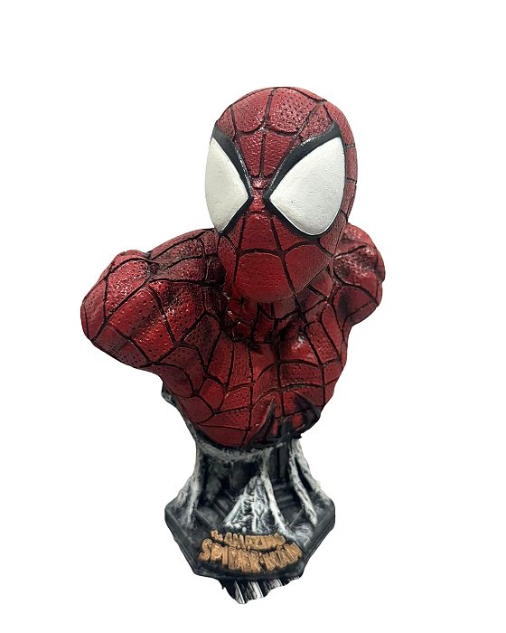 Busto Estátua Action Figure Homem Aranha Resina Geek Colecionável