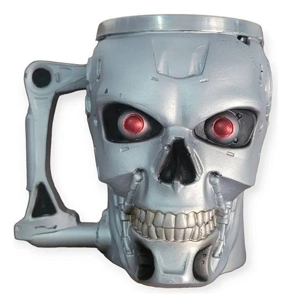 Caneca Copo 3D Exterminador Do Futuro Terminator Resina Geek Colecionável