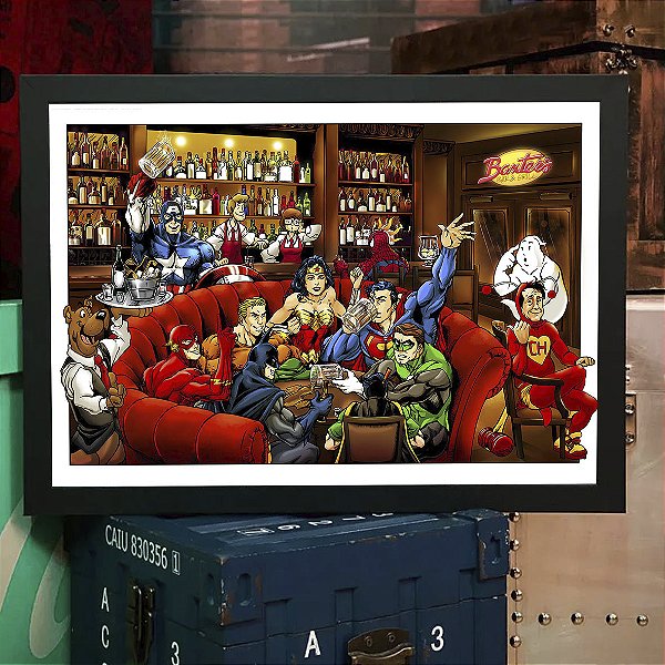 Quadro Reunião de Heróis A3