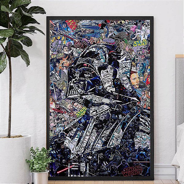 Quadro Darth Vader Collage Art Star Wars A3