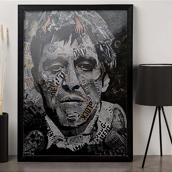 Quadro Scarface Al Pacino Tipografia Arte Colagem A3