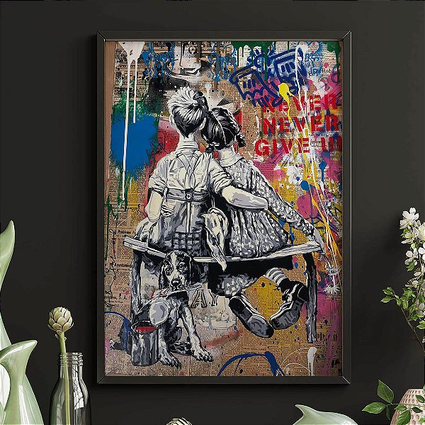 Quadro Mr. Brainwash Artista de Rua Graffiti A3