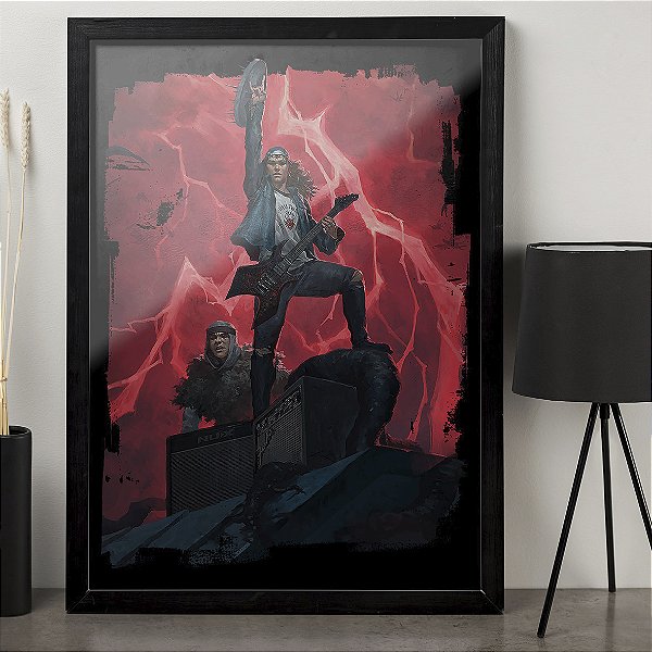 Quadro Eddie Munson Rockin The Upside Down Stranger Things Hellfire Club Rock And Roll A3