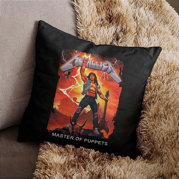Almofada Eddie Munson Rockin The Upside Down Stranger Things Metallica Rock Master Of Puppets 45x45