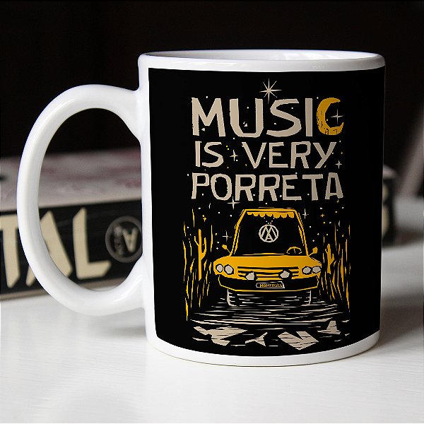 Caneca Music Is Very Porreta Brasilia Amarela Mamonas Assassinas Branca