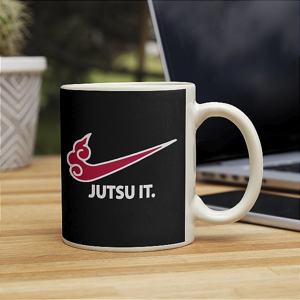 Caneca Akatsuki Jutsu It. Nike Naruto Anime Mangá Branca