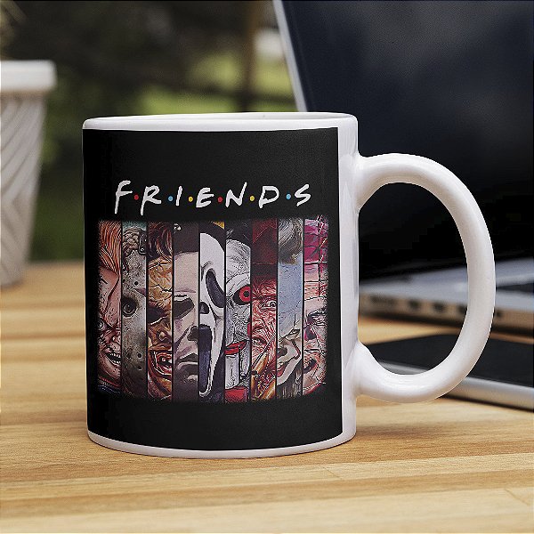 Caneca Friends Halloween Horror Characters Branca