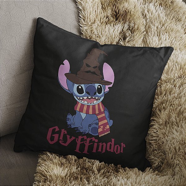 Almofada Stitch Bruxo Harry Potter Grifinória Gryffindor 45x45