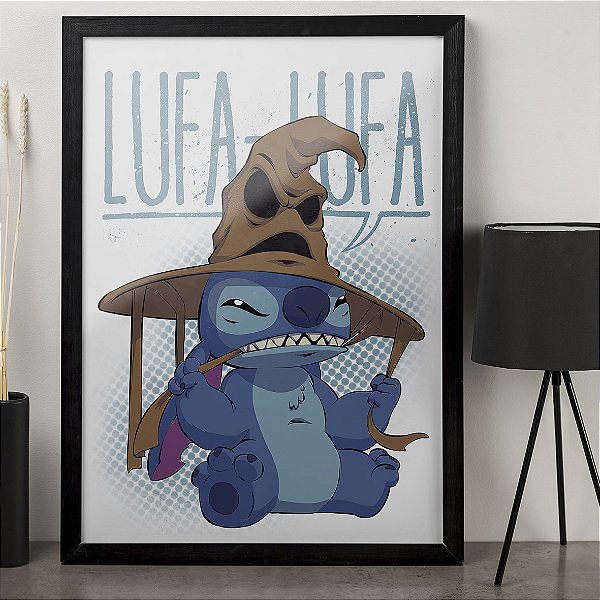 Quadro Stitch Chapéu Seletor Lufa Lufa Harry Potter A3