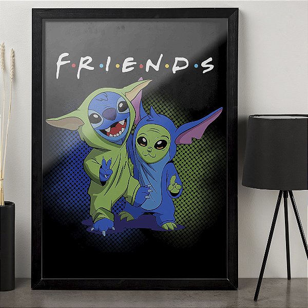 Quadro Yoda e Stitch Friends Star Wars A3