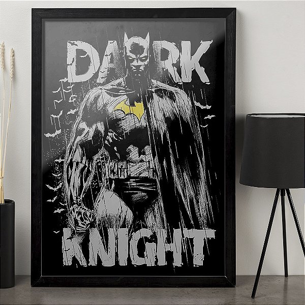 Quadro Batman Dark Knight Homem-Morcego Cavaleiro das Trevas Bruce Alan Wayne DC Comics A3