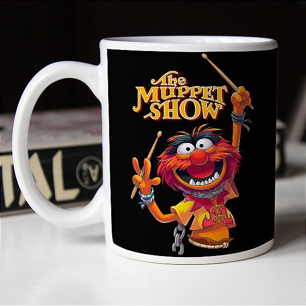 Caneca Animal Baterista The Muppet Show Drums Muppets Babies Branca