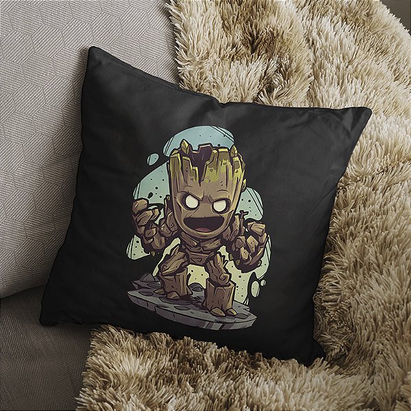 Almofada Baby Groot Eu Sou Groot Ilustração Marvel Comics 45x45