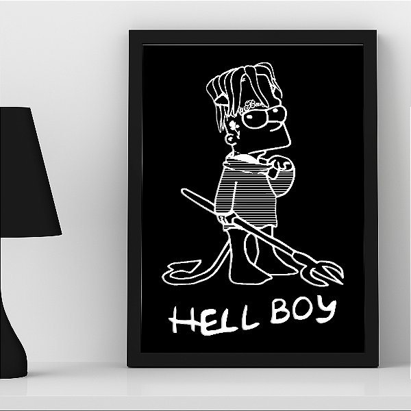 Quadro Bart Simpsons Hellboy Os Simpsons A3