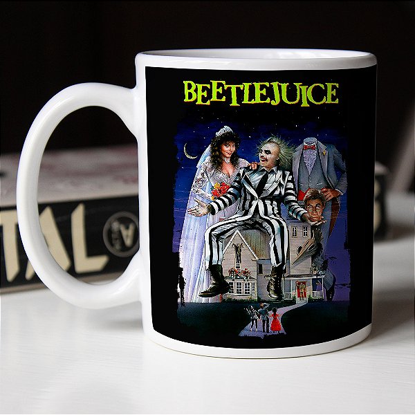 Caneca Beetlejuice Os Fantasmas Se Divertem Branca