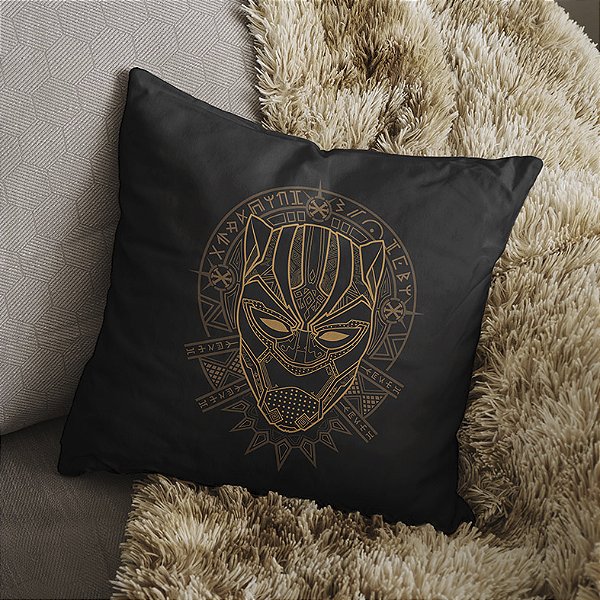 Almofada Black Panther Golden Pantera Negra Marvel Comics 45x45