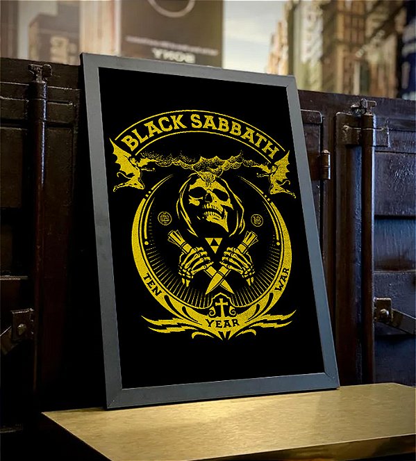 Quadro Black Sabbath Ten Year War Heavy Metal A3