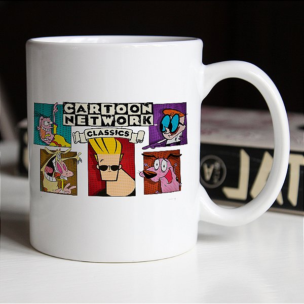 Caneca Cartoon Network Classics Du Dudu e Edu Johnny Bravo Dexter A Vaca e o Frango Coragem Branca