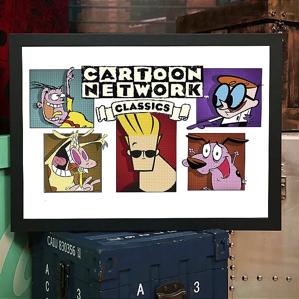 Quadro Cartoon Network Classics Du Dudu e Edu Johnny Bravo Dexter A Vaca e o Frango Coragem A3