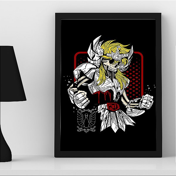 Quadro Os Cavaleiros do Zodíaco Hyoga de Cisne Zumbi Aquário Saint Seiya A3
