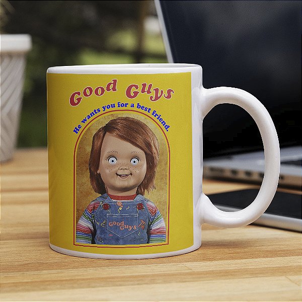 Caneca Good Guys Chucky Brinquedo Assassino Boneco Child's Play Branca