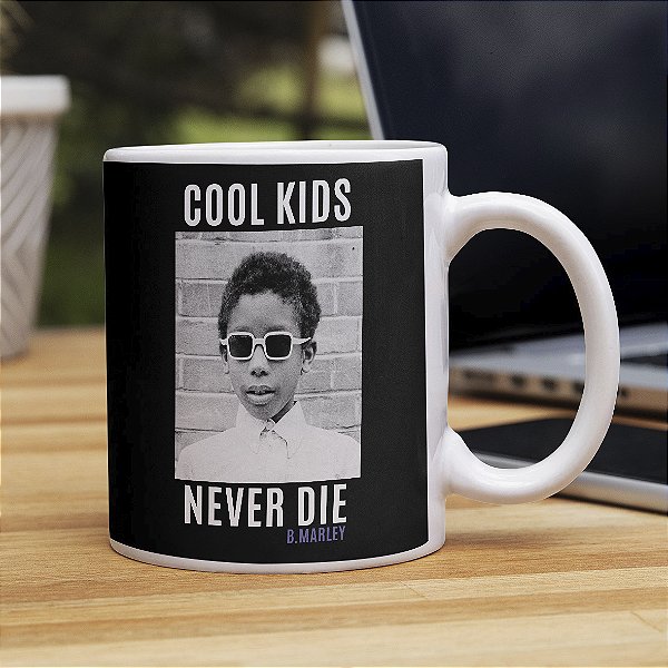 Caneca Cool Kids Never Die Bob Marley Reggae Branca
