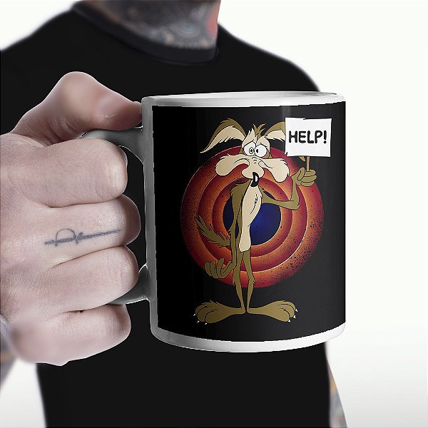 Caneca Wile Coyote Acme Help Branca