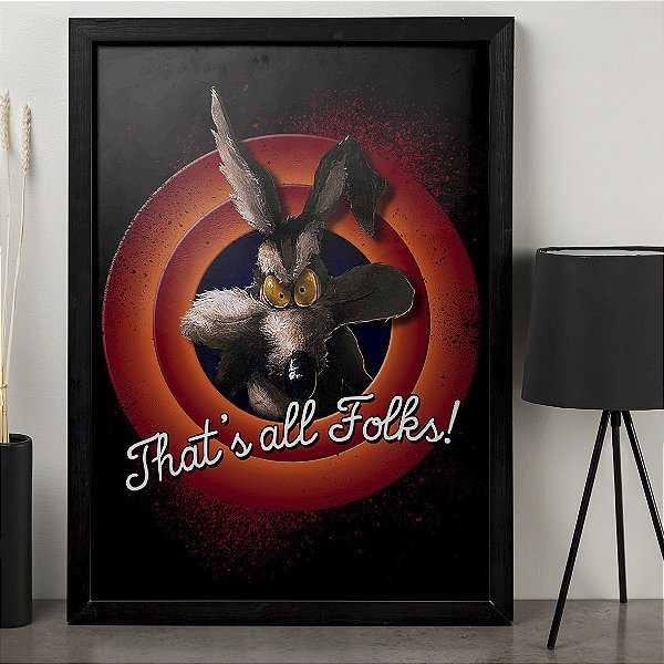 Quadro Wile Coyote Acme Thats all Folks A3