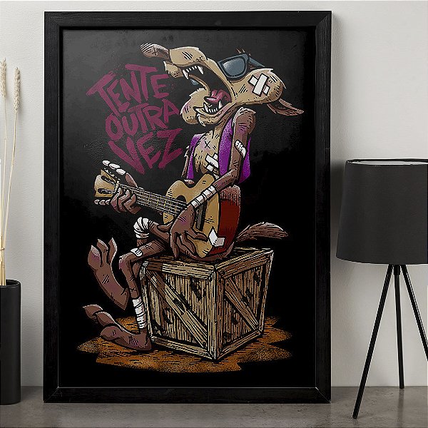 Quadro Wile Coyote Acme Tente Outra Vez Raul A3