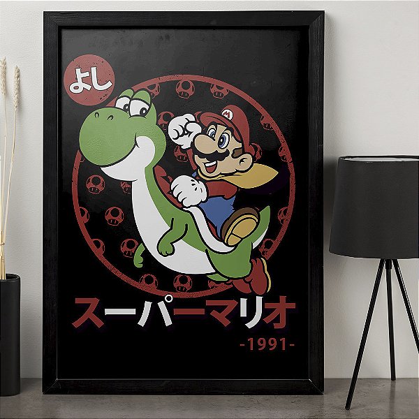 Quadro Super Mario e Yoshi Nintendo A3
