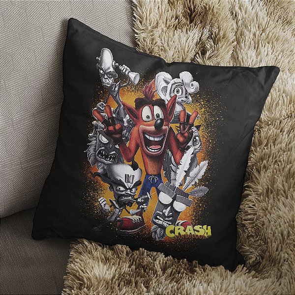 Almofada Crash Bandicoot Personagens PlayStation 45x45