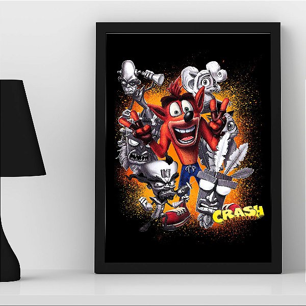 Quadro Crash Bandicoot Personagens PlayStation A3