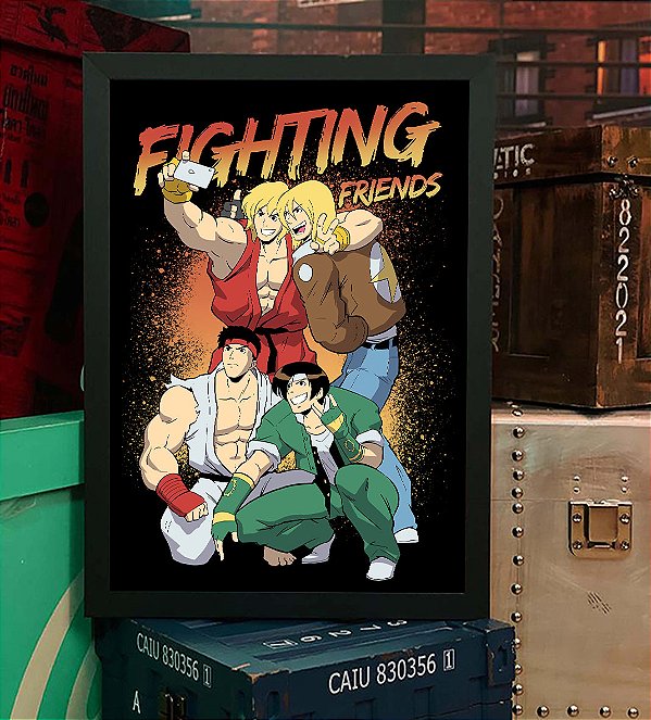 Quadro Fighting Friends Street Fighter Amigos A3