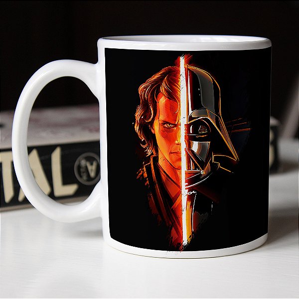 Caneca Anakin Skywalker Darth Vader Darkside Star Wars Branca