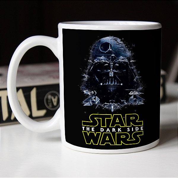 Caneca Darth Vader The Dark Side Star Wars Branca
