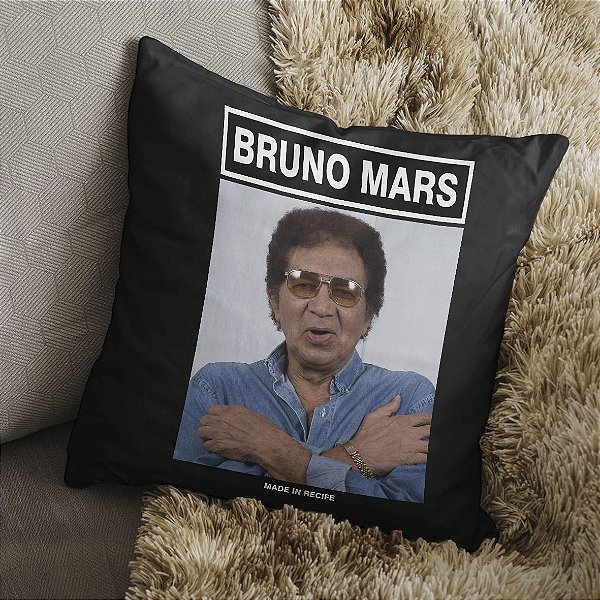 Almofada Bruno Mars Reginaldo Rossi Made In Recife Meme 45x45