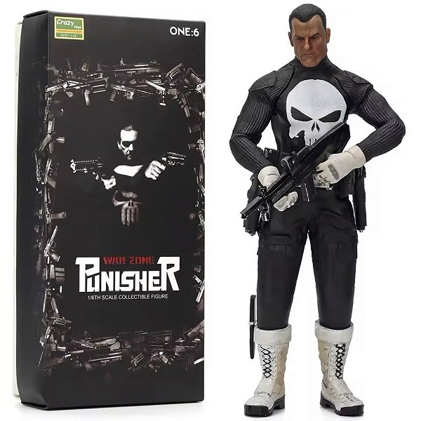 Estátua Justiceiro War Zone Punisher War Zone O Justiceiro Marvel Comics Escala 1/6 Crazy Toys