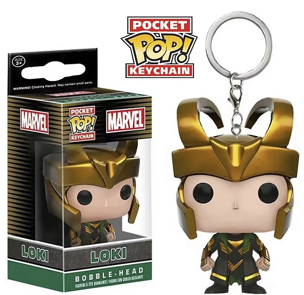Funko Pocket Pop Keychains Chaveiro Loki Marvel Comics