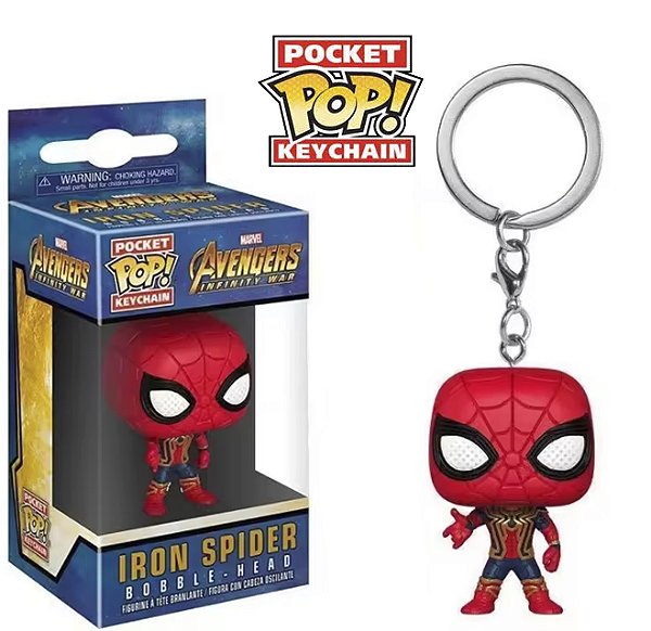 Funko Pocket Pop Keychains Chaveiro Homem Aranha de Ferro Iron Spider Avengers Marvel Comics