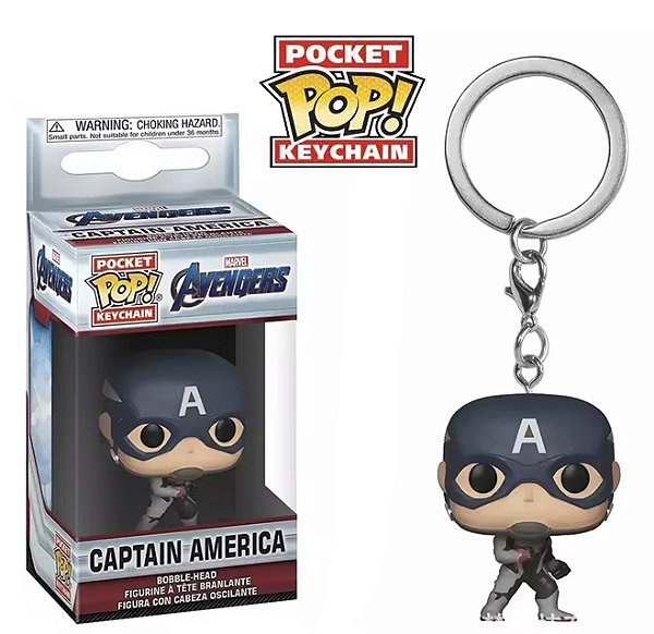 Funko Pocket Pop Keychains Chaveiro Capitão América Uniforme Avengers Marvel Comics