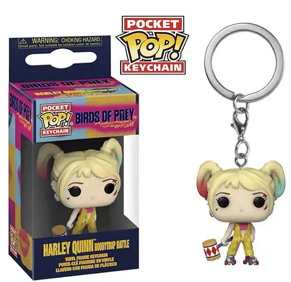 Funko Pocket Pop Keychains Chaveiro Harley Quinn Arlequina Aves de Rapina Birds of Prey DC Comics