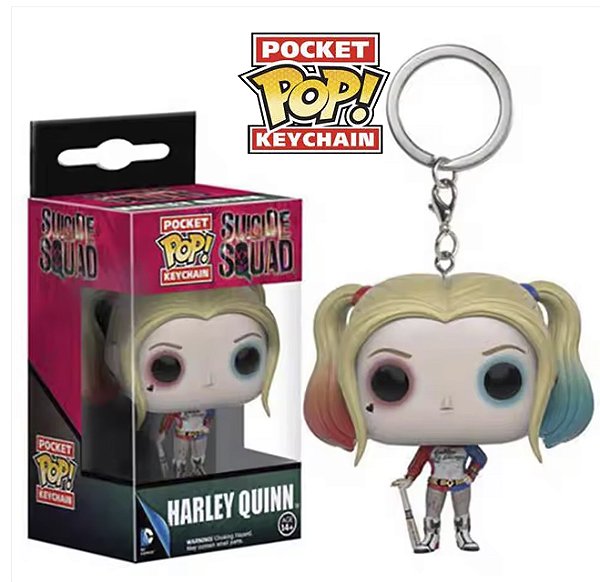 Funko Pocket Pop Keychains Chaveiro Harley Quinn Arlequina O Esquadrão Suicida Suicide Squad DC Comics