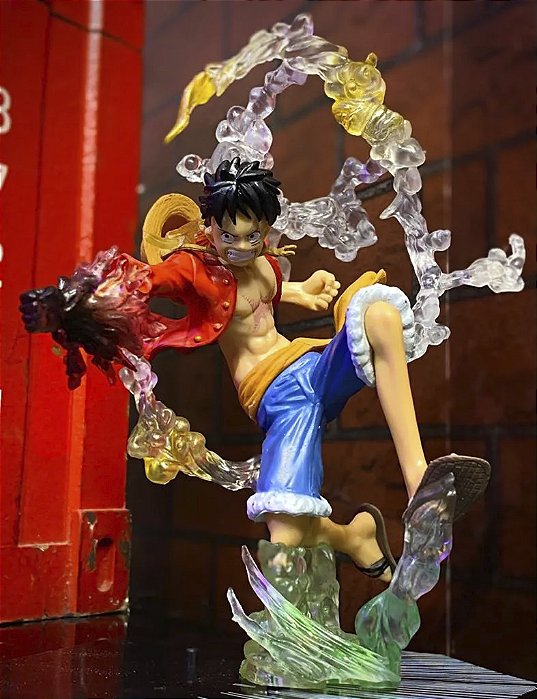 Estátua Colecionável Monkey D. Luffy Punho de Fogo One Piece Battle Gear 18 cm