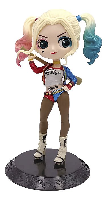 Estátua Colecionável Qposket Alerquina Harley Quinn Esquadrão Suicida DC Comics 15 cm