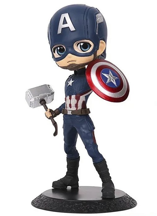 Estátua Colecionável Qposket Capitão América Captain America Marvel Comics 15 cm