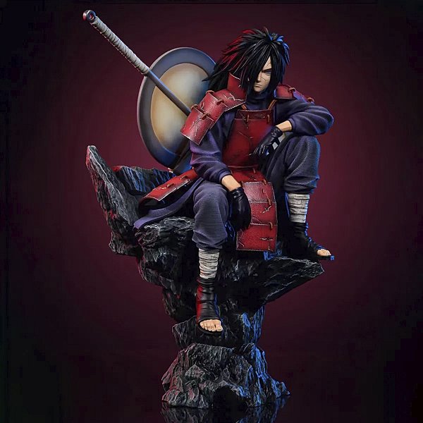 Estátua Colecionável Madara Uchiha Sentado Naruto Shippuden 26 cm
