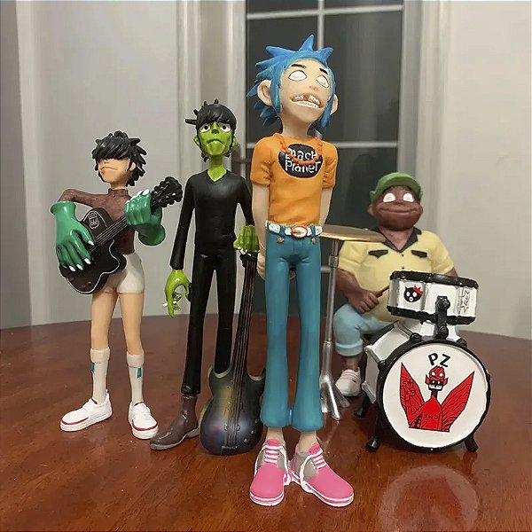 Pack 4 Estátuas Noodle 2D Murdoc Niccals Russel Gorillaz Banda Completa